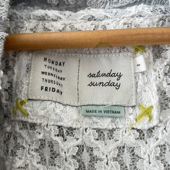 Anthropologie Saturday Sunday Gray Jacquard Vest Size Small - Picture 5 of 10